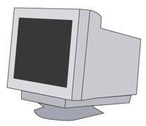 Clip art image of a computer monitor.