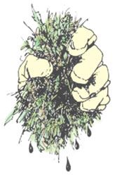 Clip art demonstrating Step 4 of constructing a compost pile.