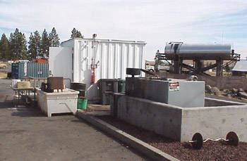 Storage facility for used motor oil.
