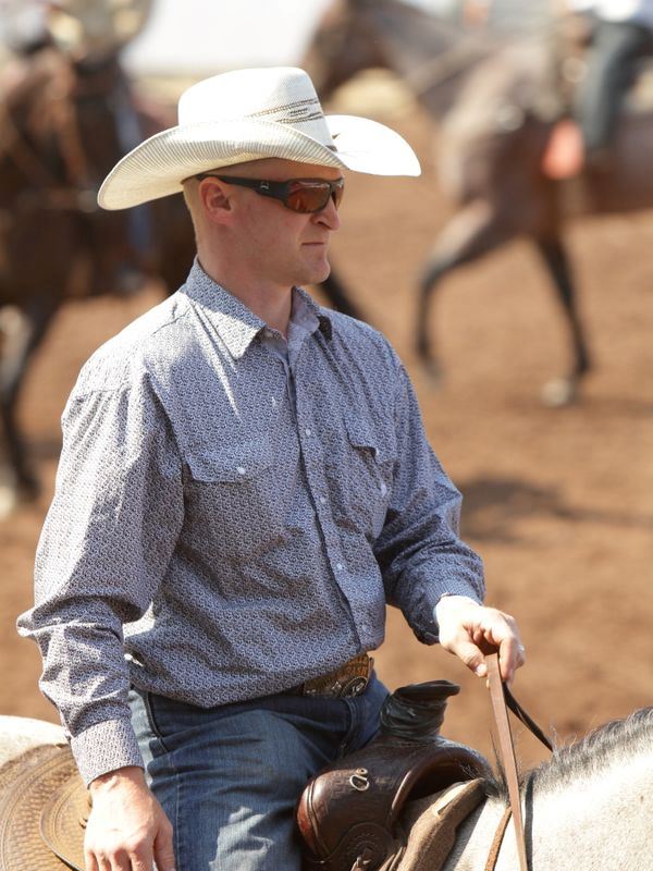 A man sits atop his horse at the 2015 Klickitat County Fair.